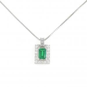 PT900/PT850 エメラルド ネックレス 0.96CT コロンビア産