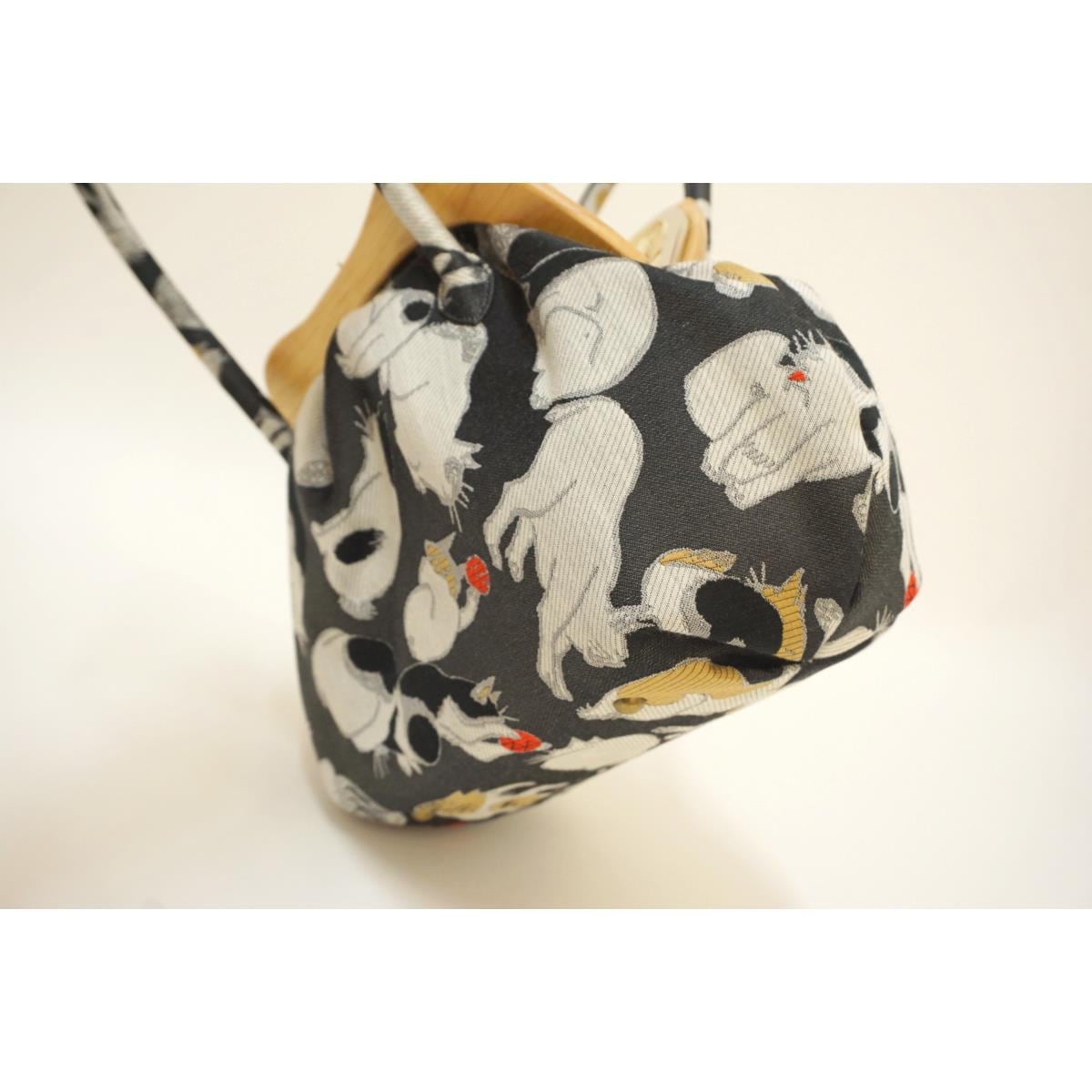 【新品】がま口バッグ　ねこ