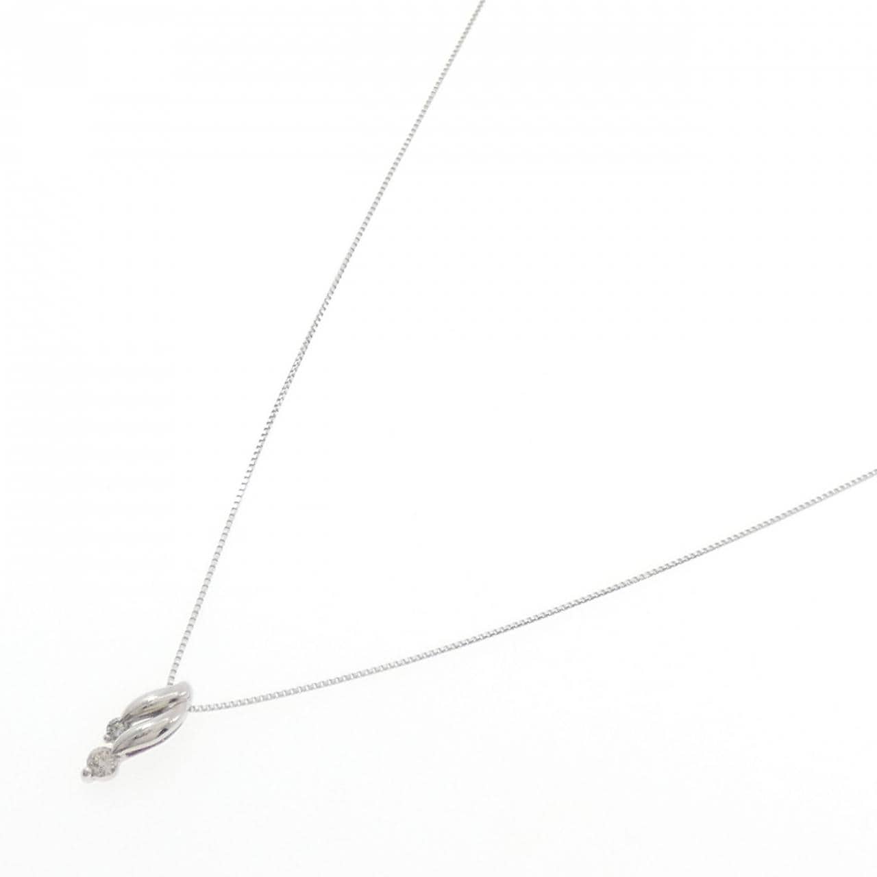 K18WG ダイヤモンド ネックレス 0.10CT