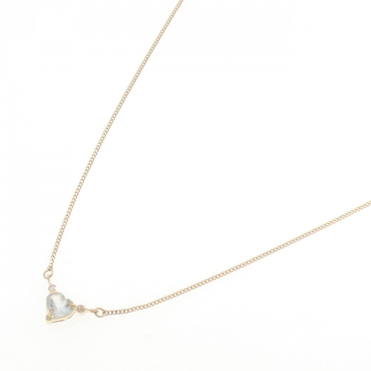 K18YG ハート アクアマリン ネックレス