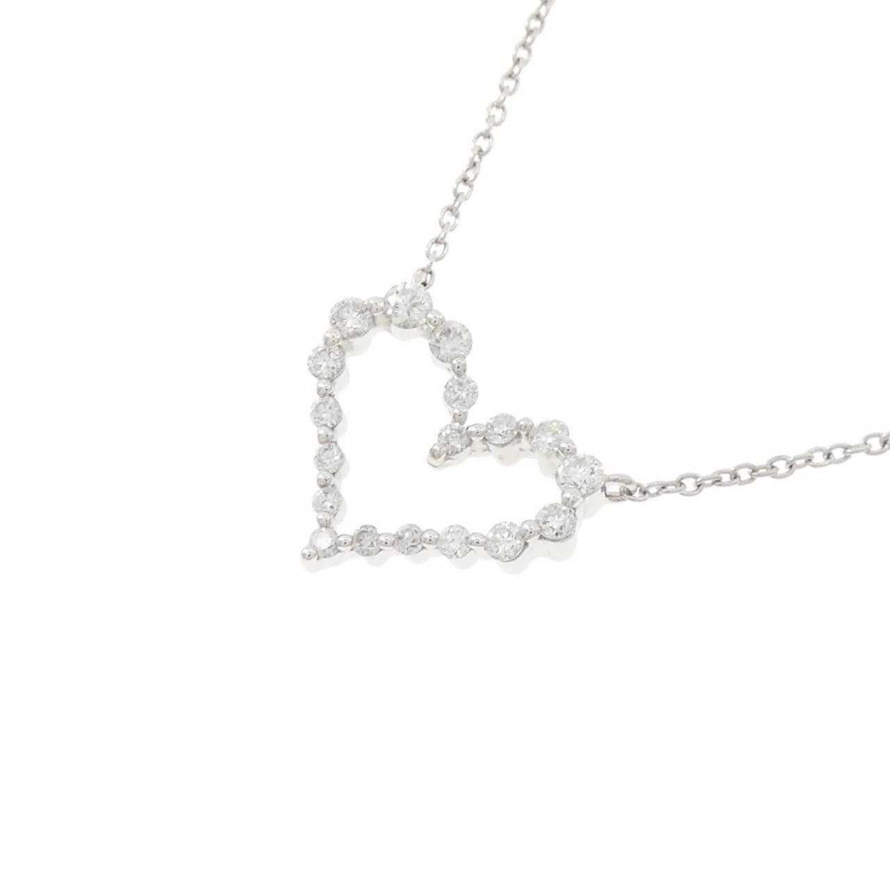 K18WG ハート ダイヤモンド ネックレス 0.20CT
