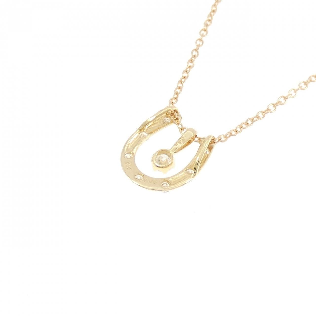 K18YG ホースシュー ダイヤモンド ネックレス 0.05CT