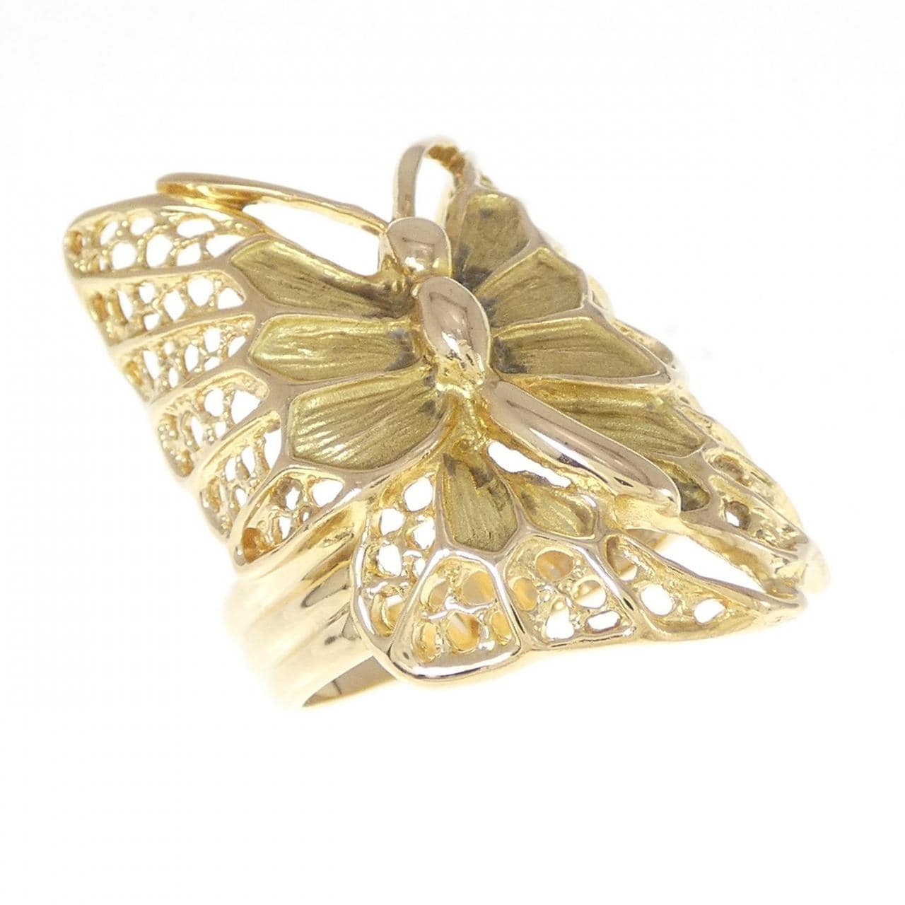 K18YG butterfly ring