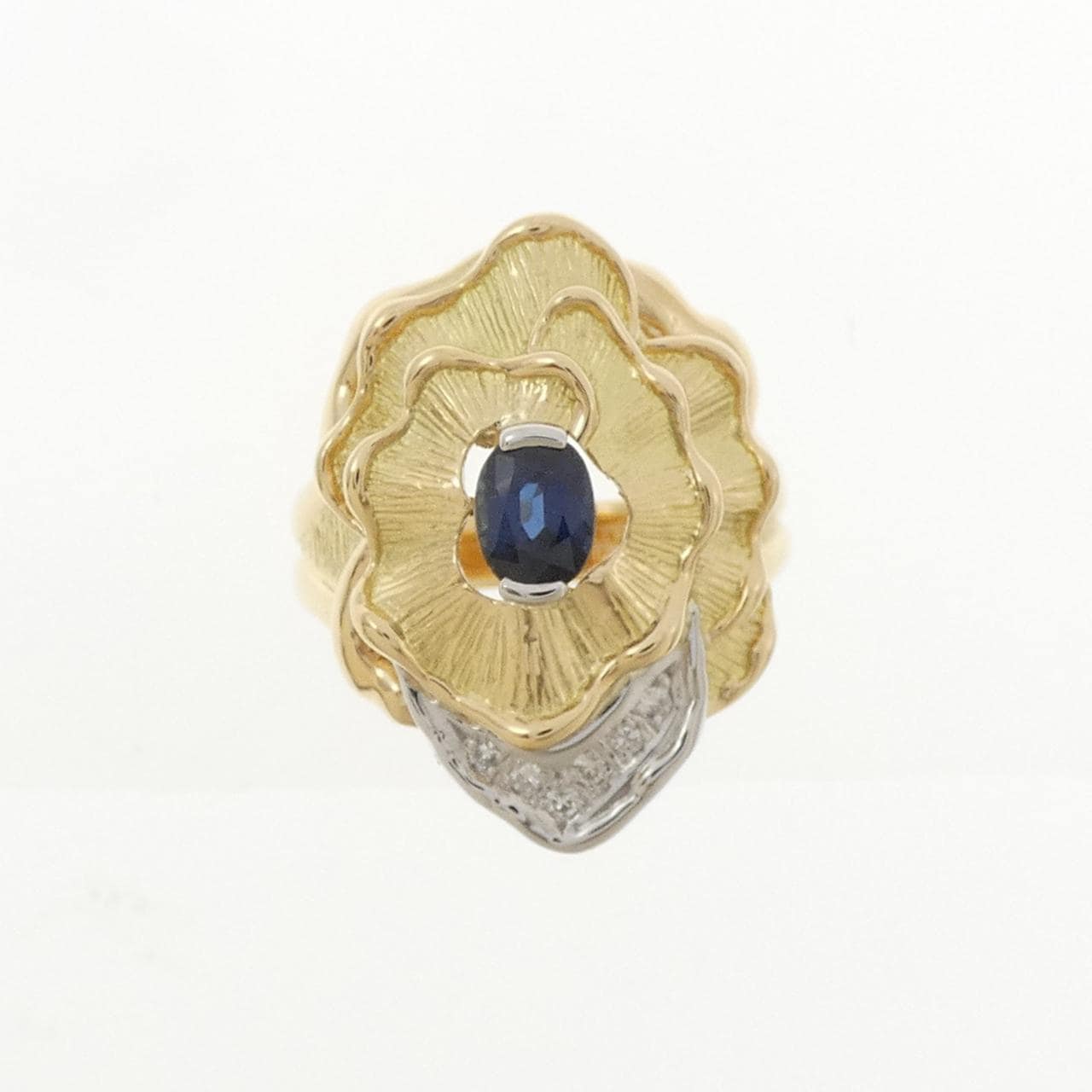 K18YG/PT900 サファイヤ リング 0.60CT
