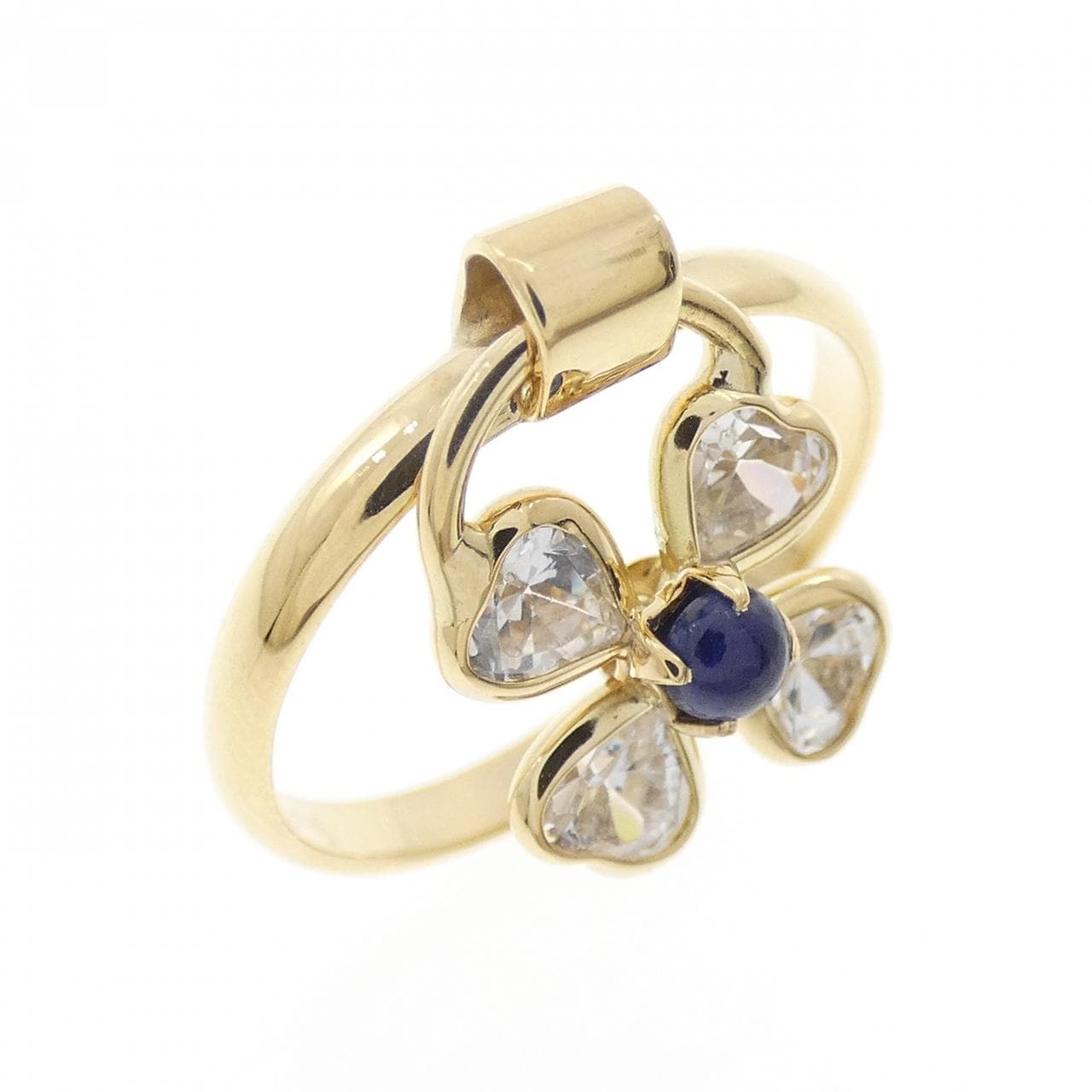 750YG Clover Sapphire Ring