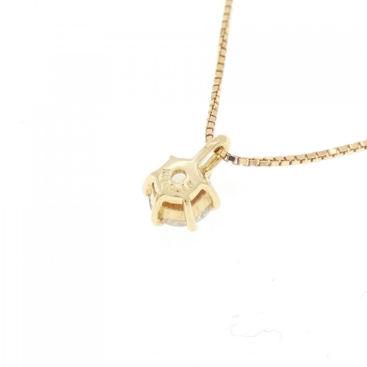 K18YG ソリティア ダイヤモンド ネックレス 0.15CT
