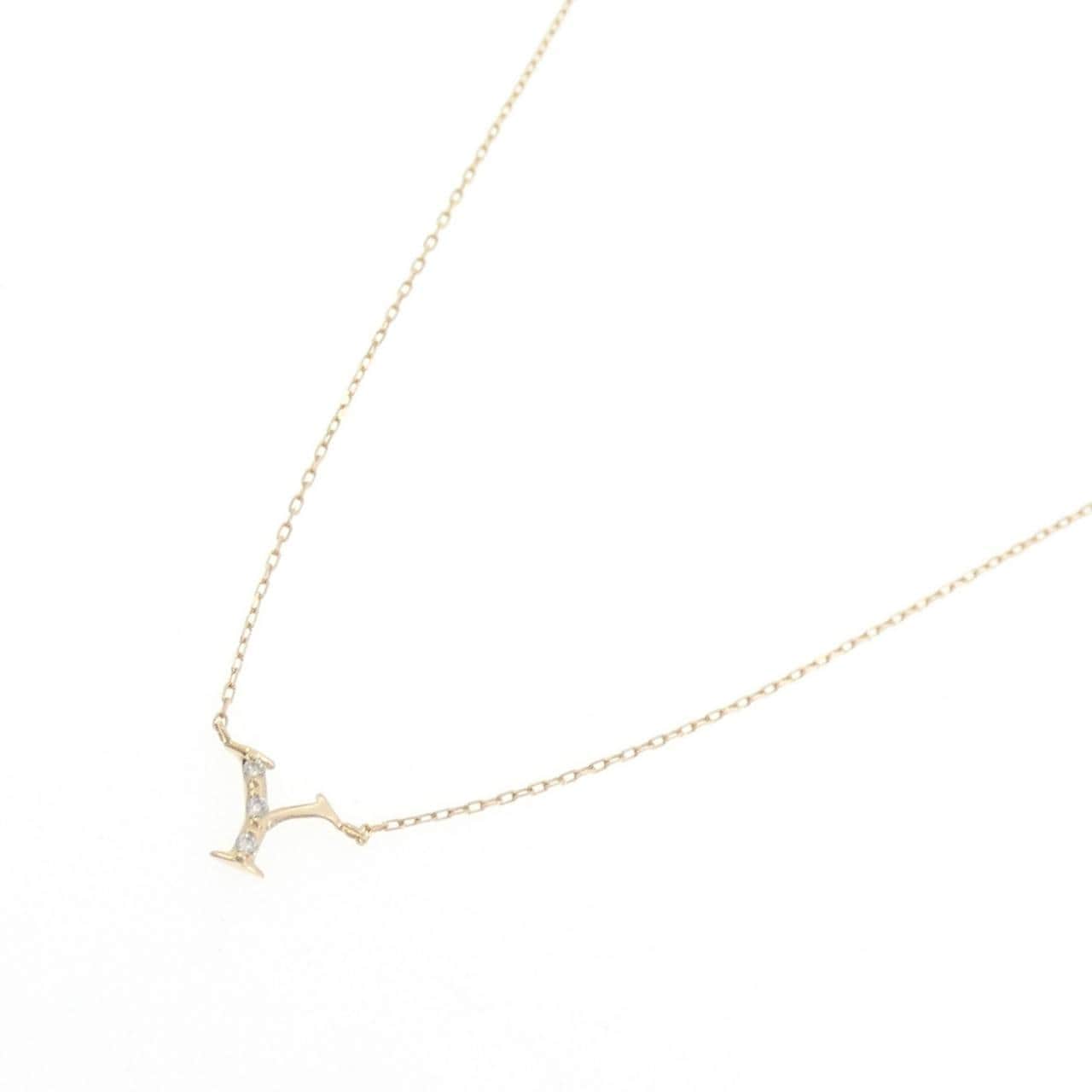 K18YG イニシャルY ダイヤモンド ネックレス
