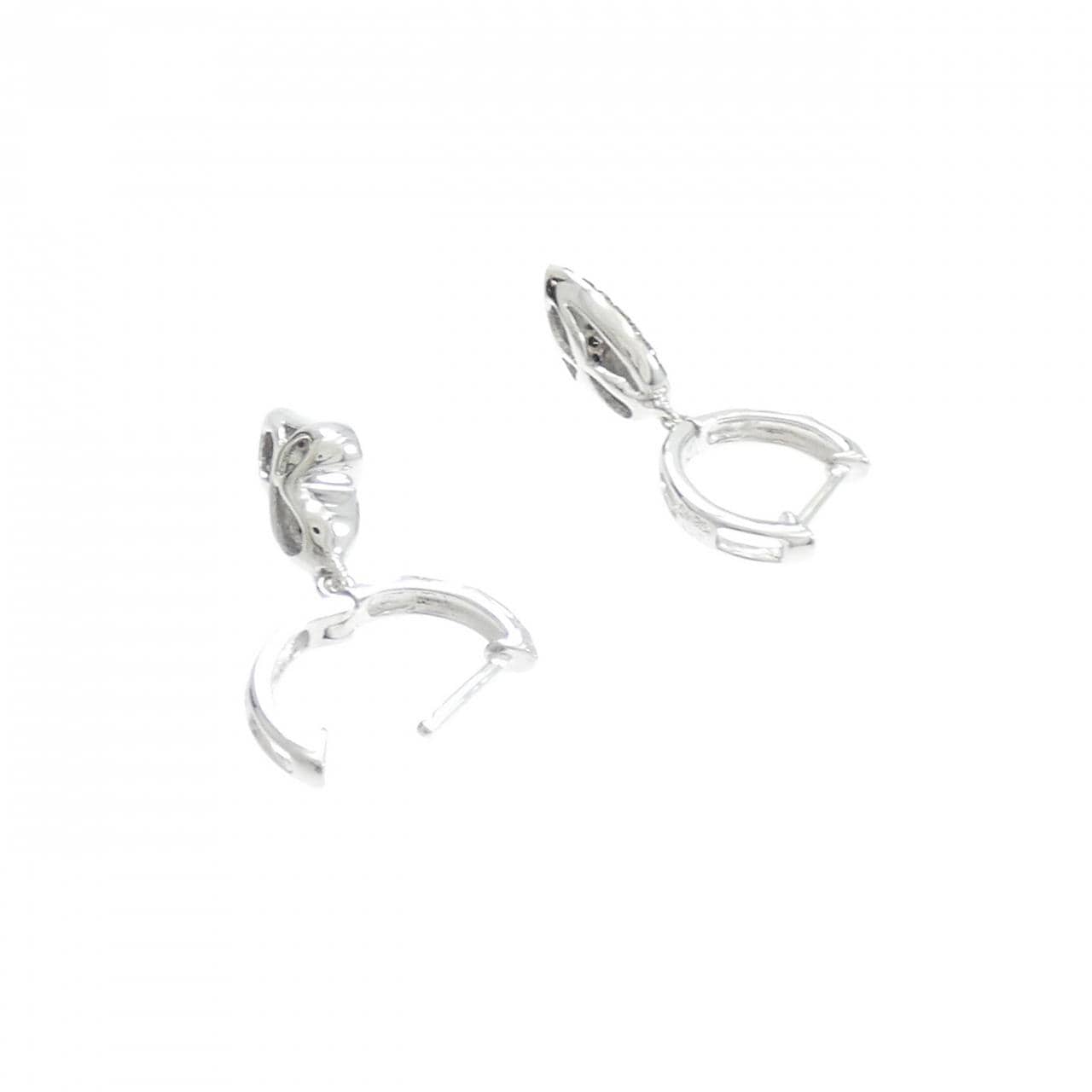 K18WG/K18BG ハート ダイヤモンド ピアス 0.30CT