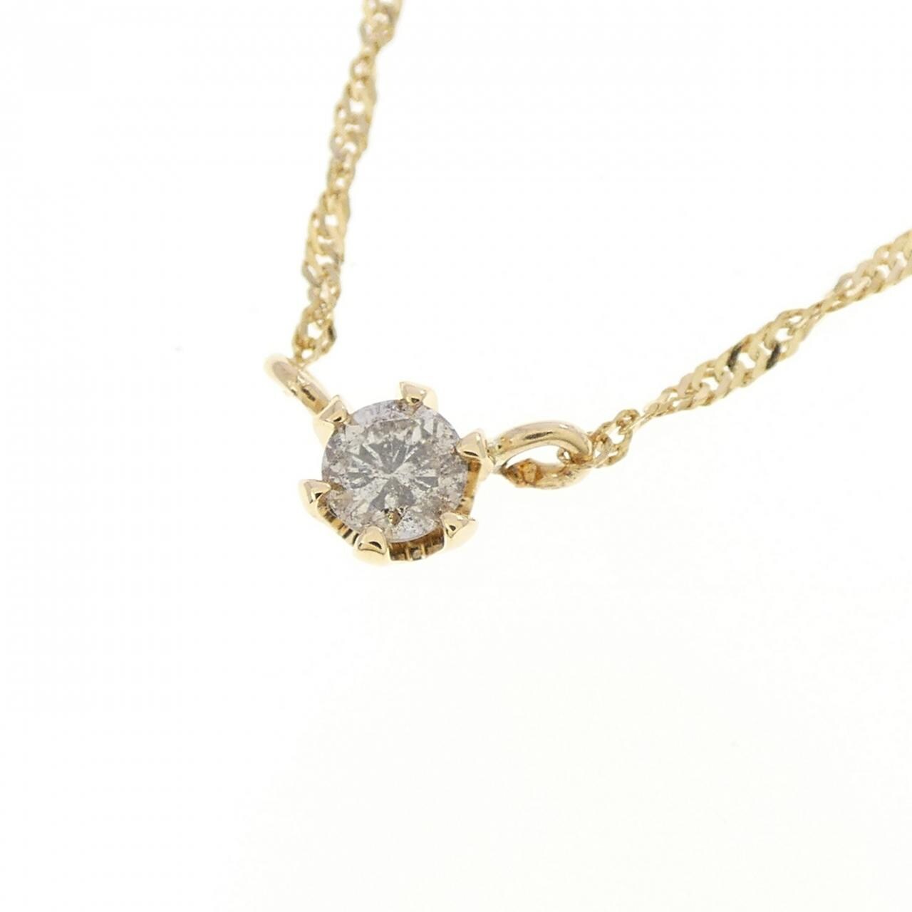 K18YG/750YG ダイヤモンド ネックレス 0.10CT
