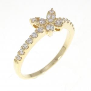 K18YG バタフライ ダイヤモンド リング 0.32CT