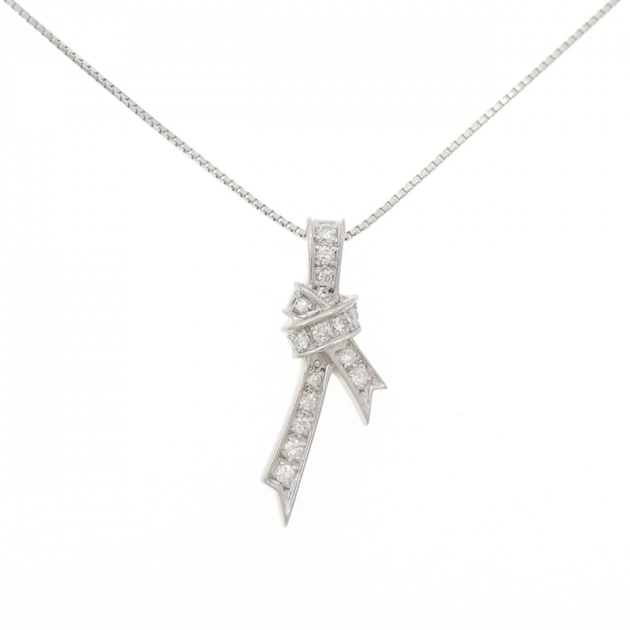PT900/PT850 リボン ダイヤモンド ネックレス 0.23CT