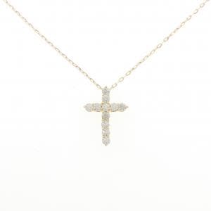 K18YG クロス ダイヤモンド ネックレス 0.50CT