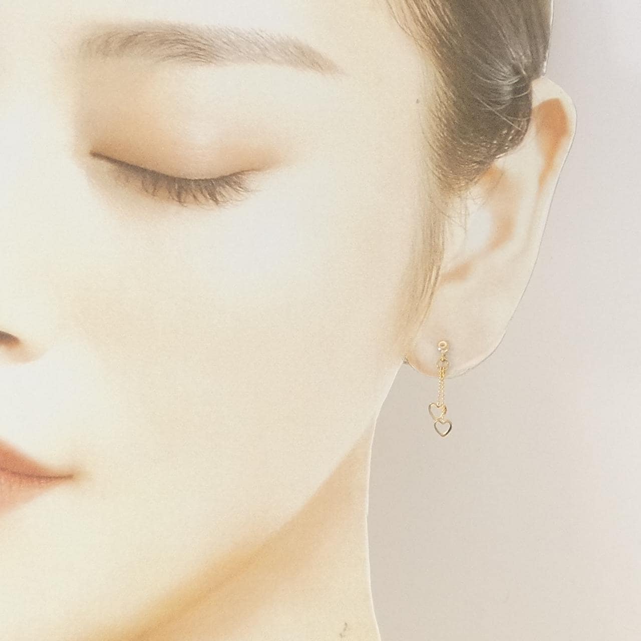 K18YG ハート ピアス