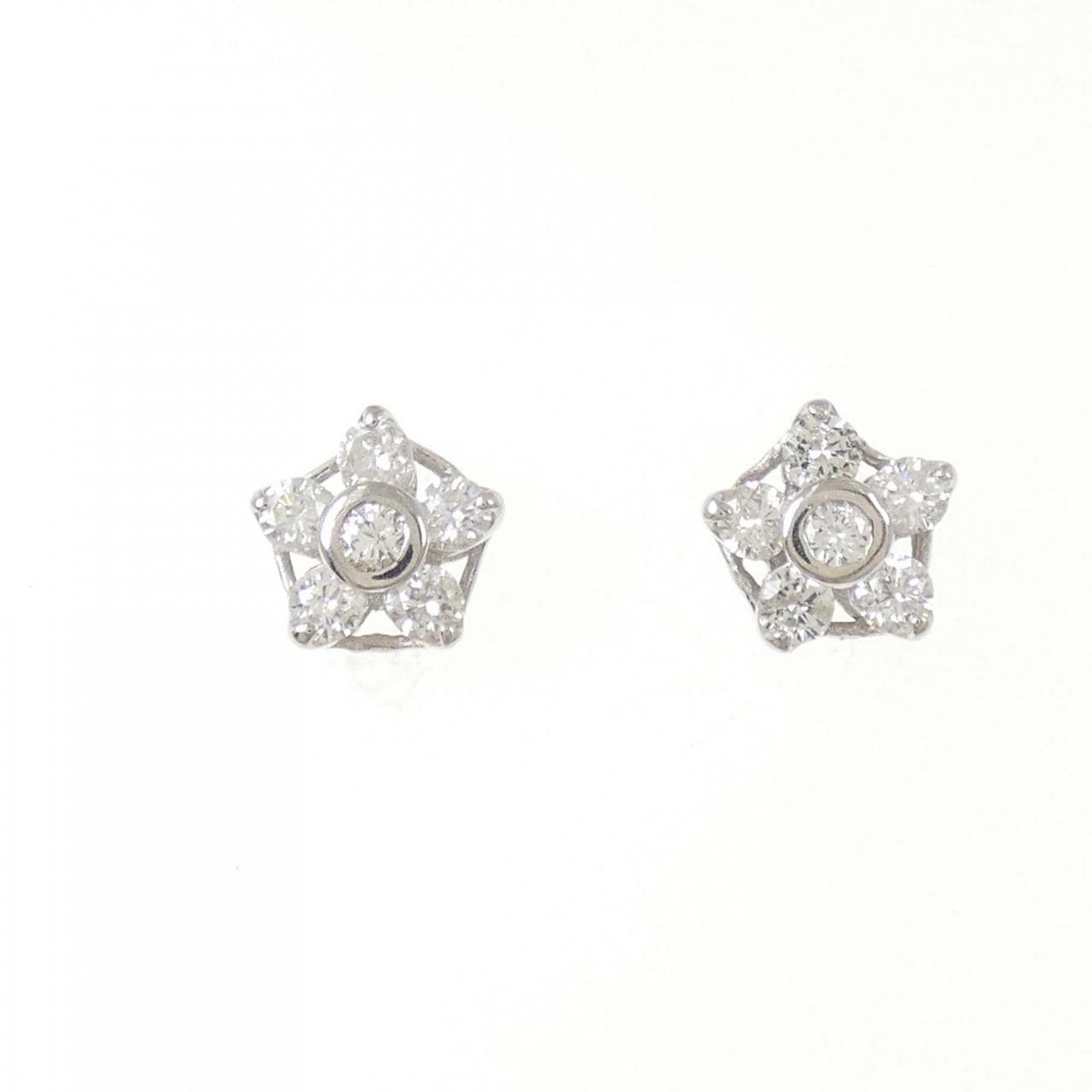PT850/PT900 フラワー ダイヤモンド ピアス 0.64CT