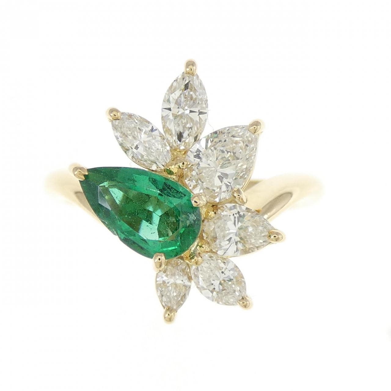 K18YG emerald ring 0.67CT