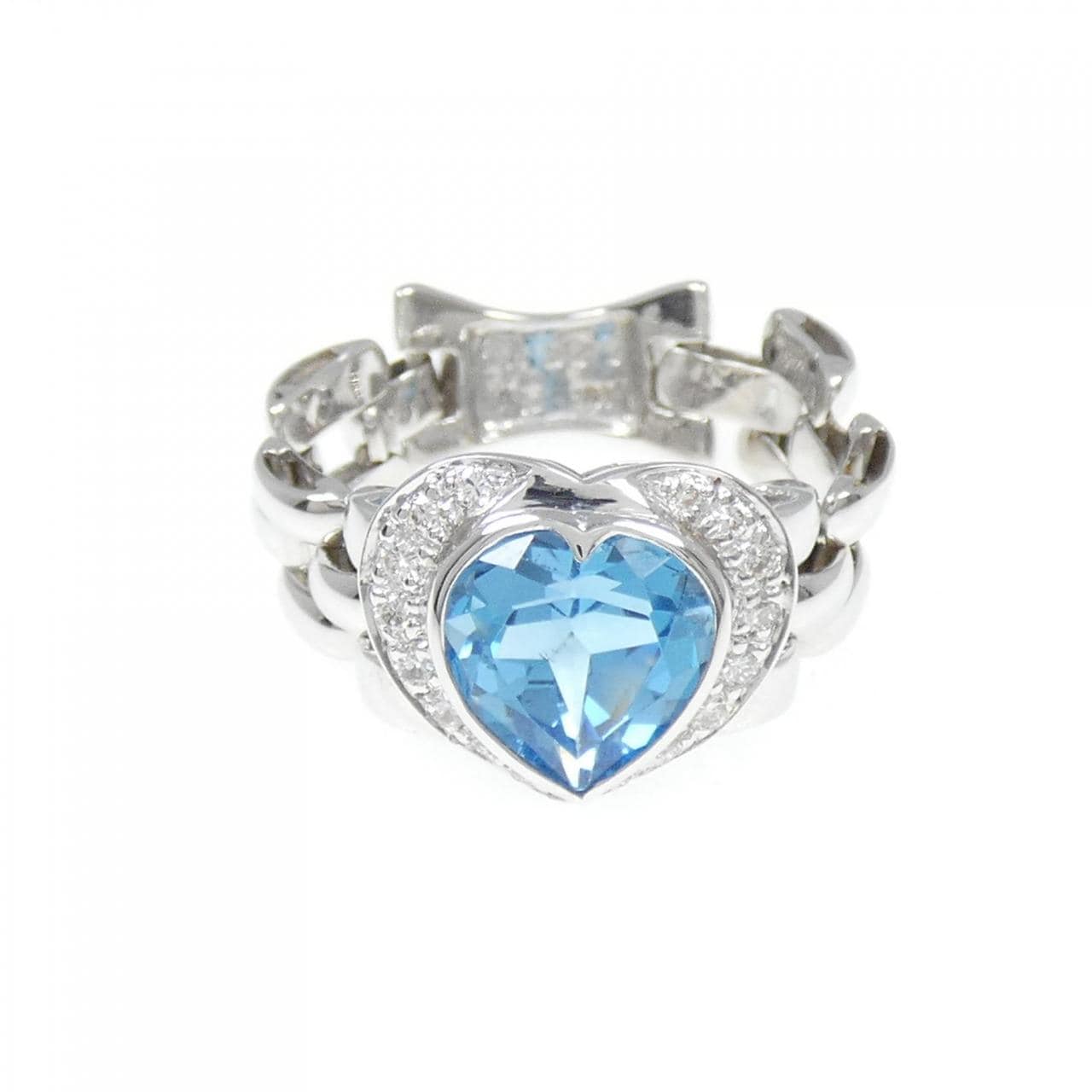 ポンテヴェキオ ハート ブルートパーズ リング 2.27CT