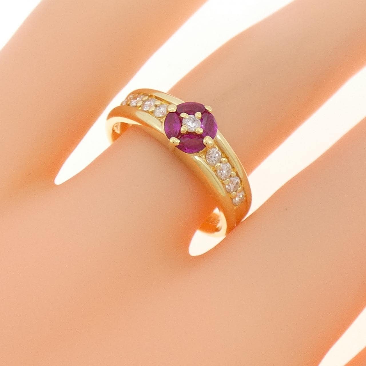 K18YG ルビー リング 0.29CT
