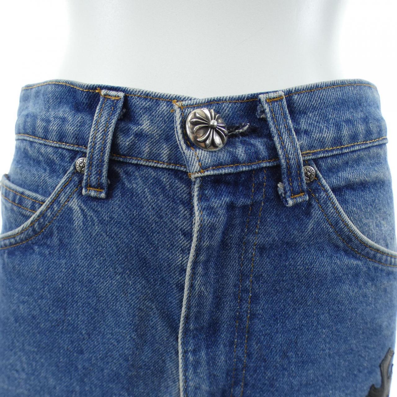 CHROME HEARTS Hearts STAR 69 VNTG BLU DNM 411206364******144 Skirt