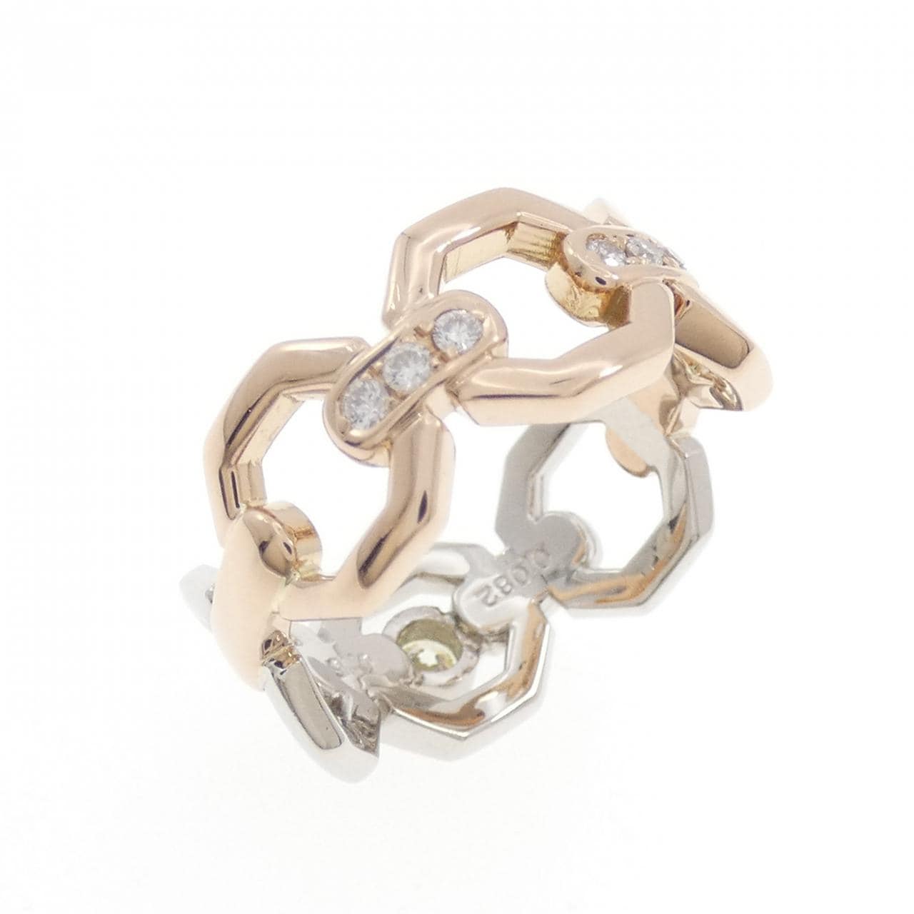 K18PG/PT900 ダイヤモンド リング 0.082CT