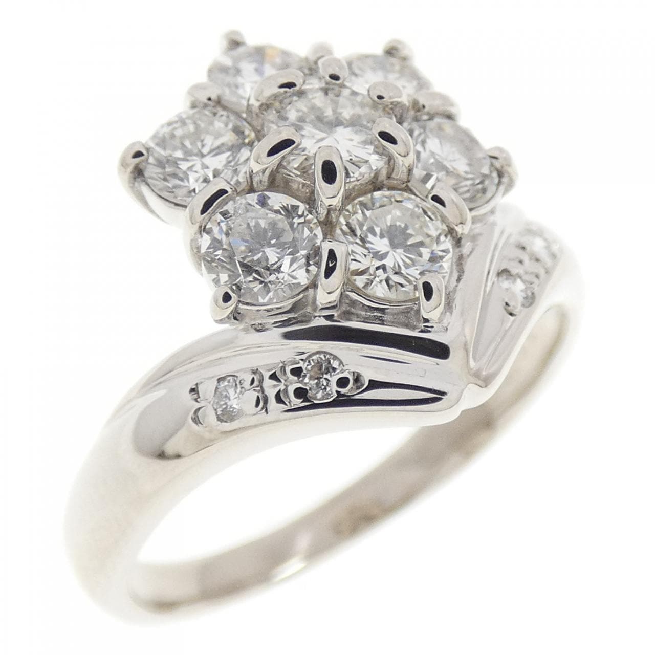 PT900 フラワー ダイヤモンド リング 1.00CT