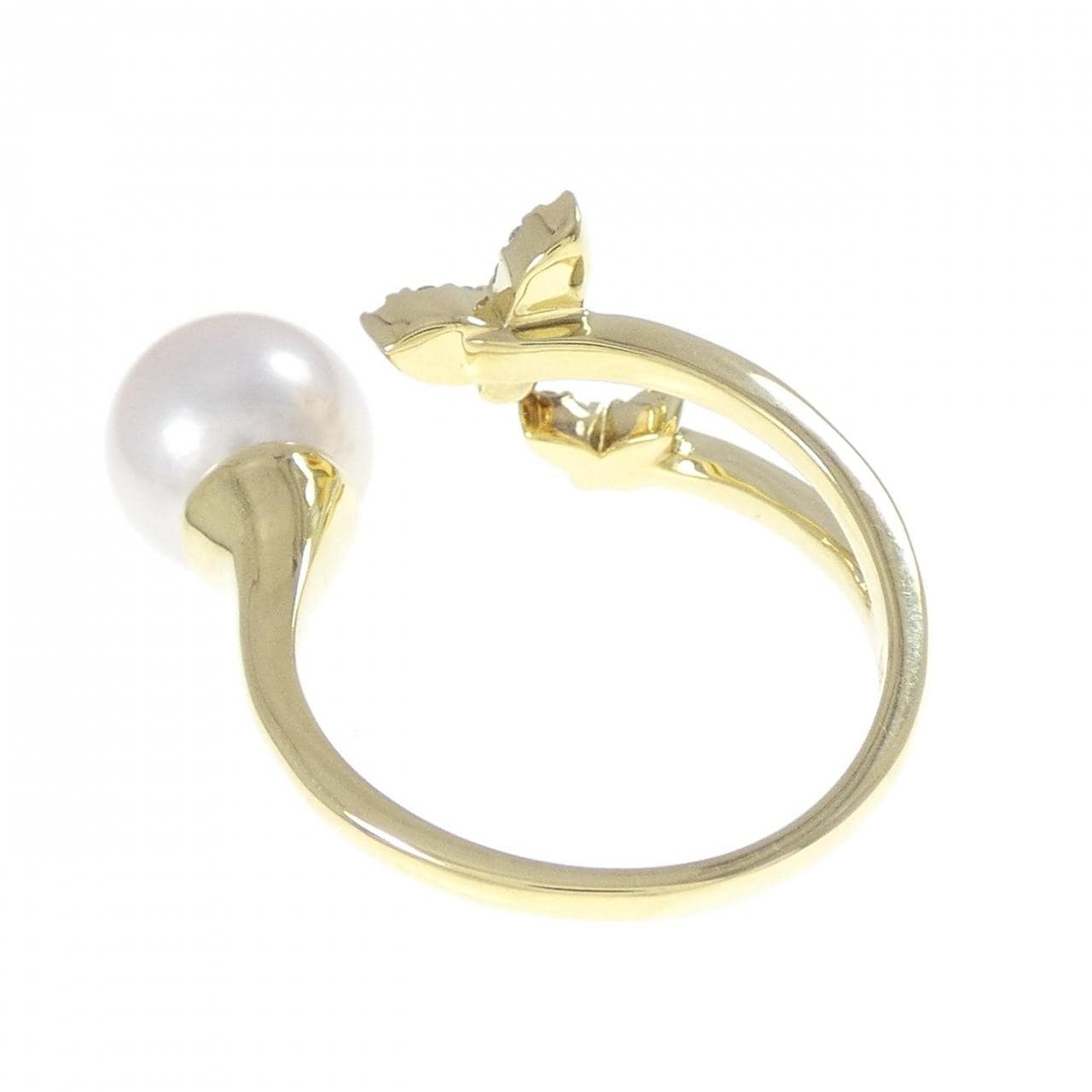 K18YG バタフライ アコヤパール リング 8.3mm