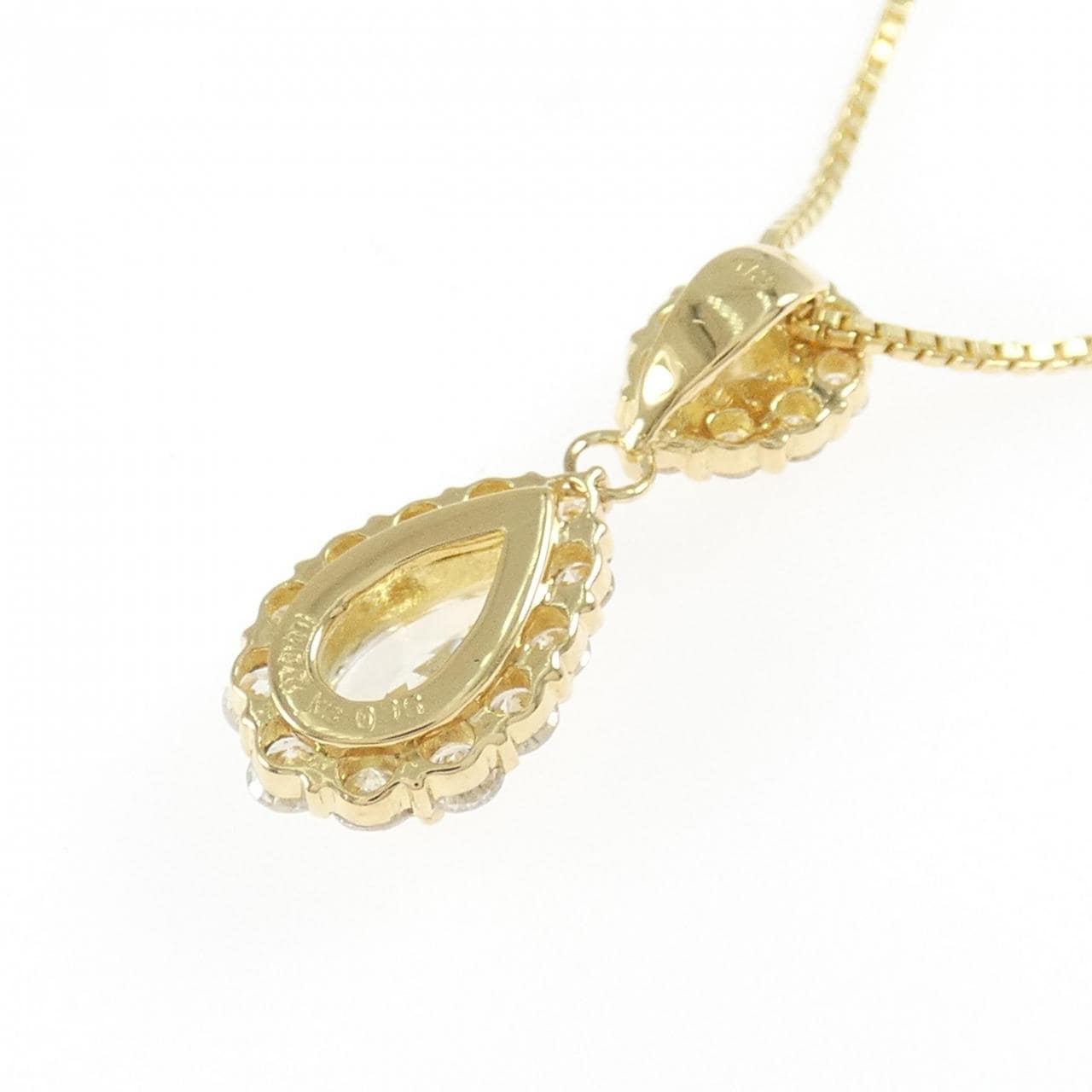 K18YG ダイヤモンド ネックレス 1.097CT L SI2 ペアシェイプ