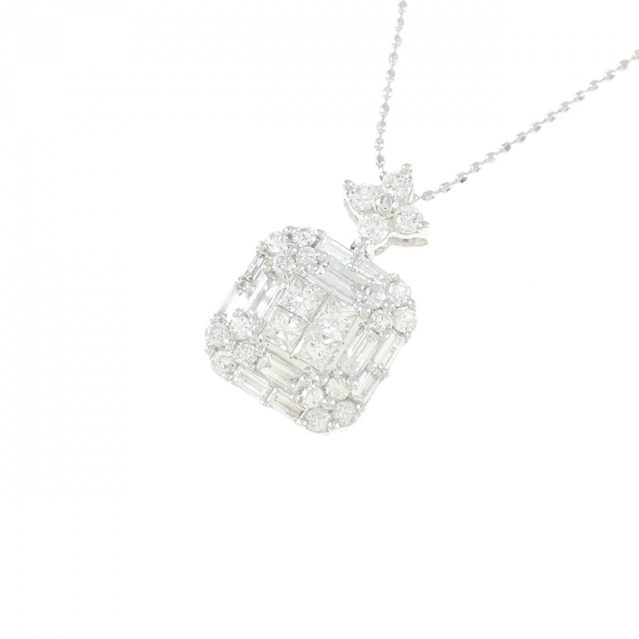 K18WG ダイヤモンド ネックレス 0.75CT