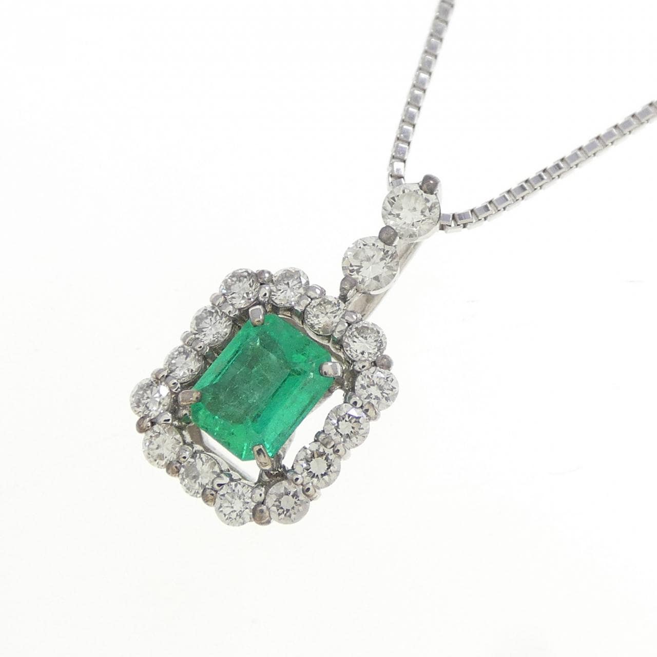 K18WG エメラルド ネックレス 0.26CT