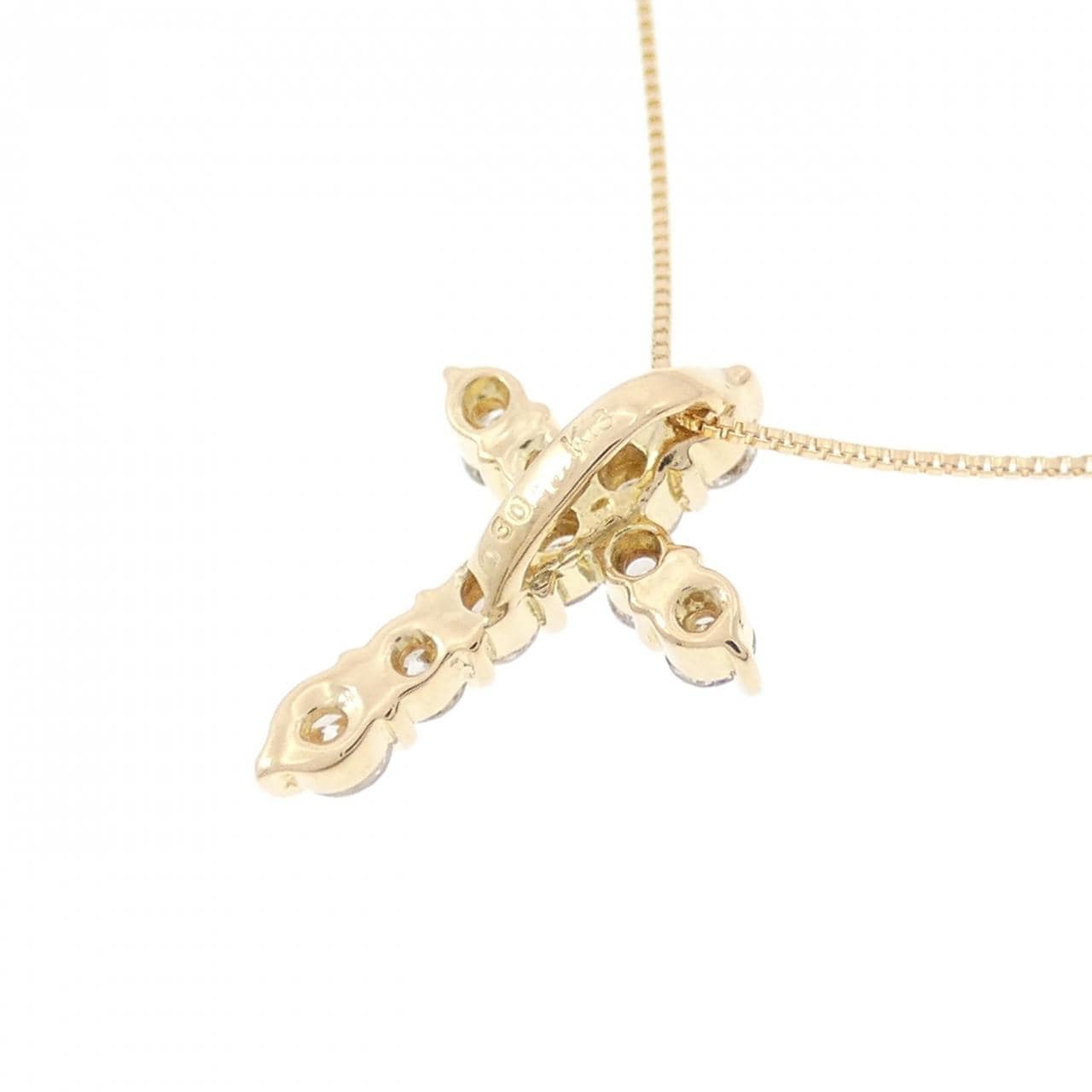 K18YG クロス ダイヤモンド ネックレス 0.30CT