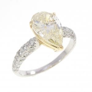 PT900/K18YG ダイヤモンド リング 2.054CT LY SI1 ペアシェイプ