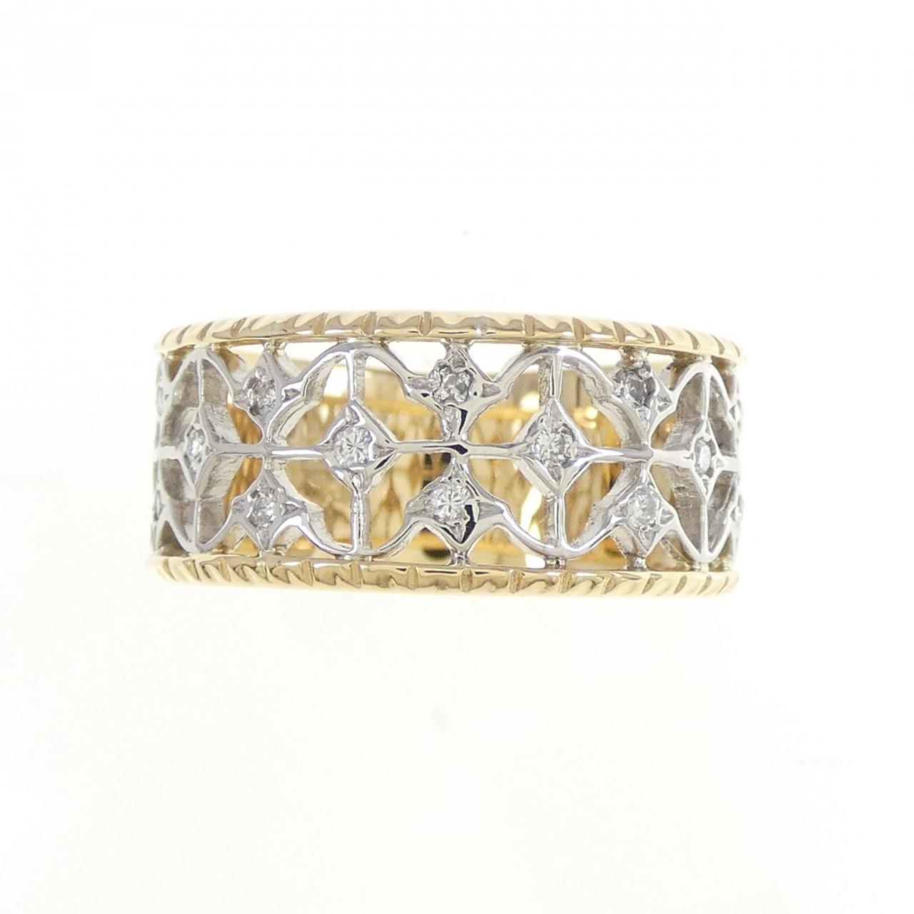 K18YG/PT900 ダイヤモンド リング 0.16CT