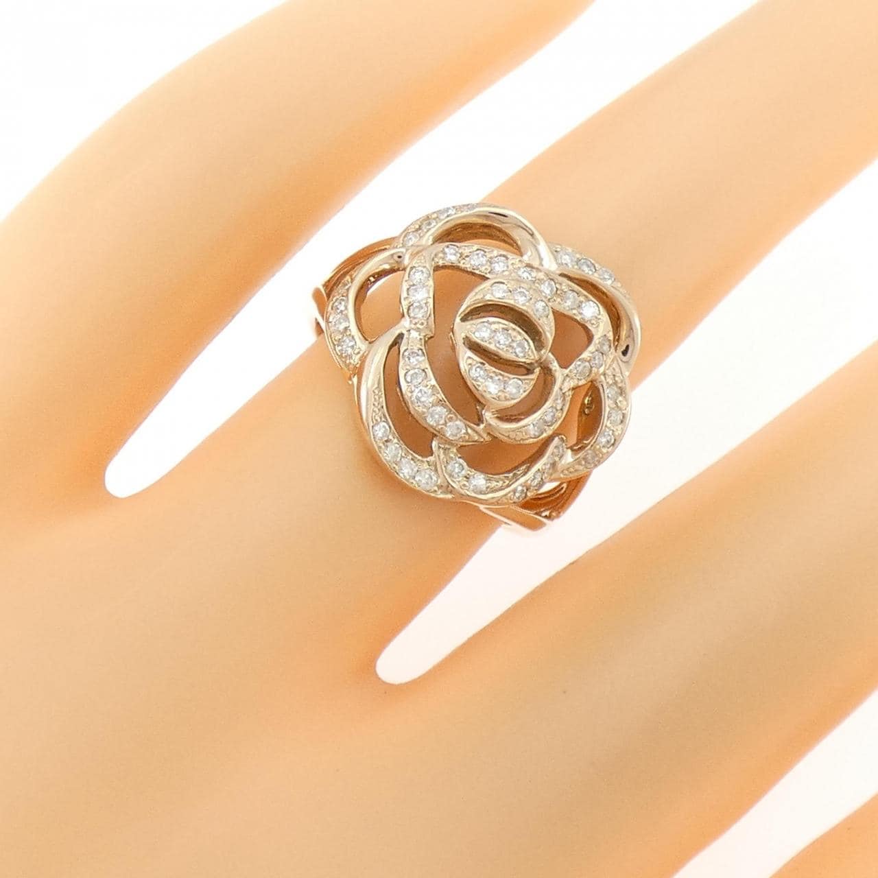 K18PG ローズ ダイヤモンド リング 0.30CT