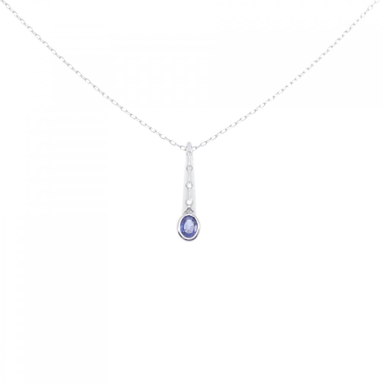 K18WG sapphire necklace 0.45CT