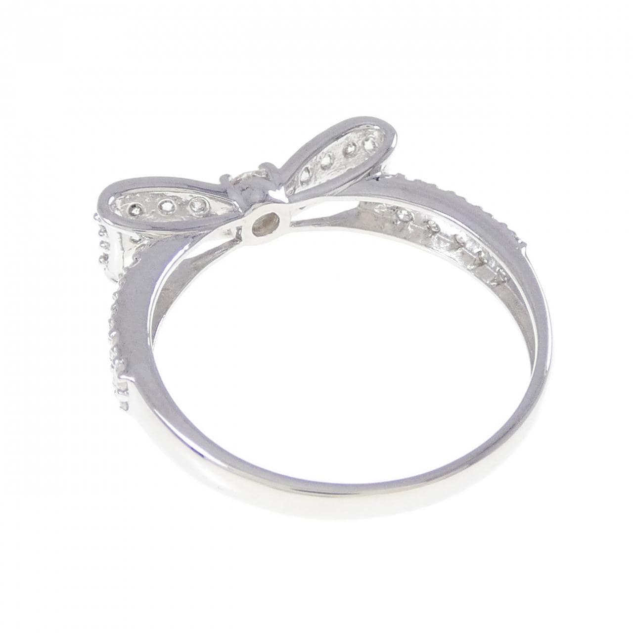 K18WG リボン ダイヤモンド リング 0.50CT