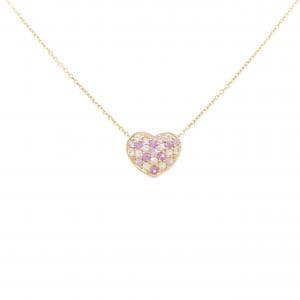 K18PG ハート サファイヤ ネックレス 0.40CT