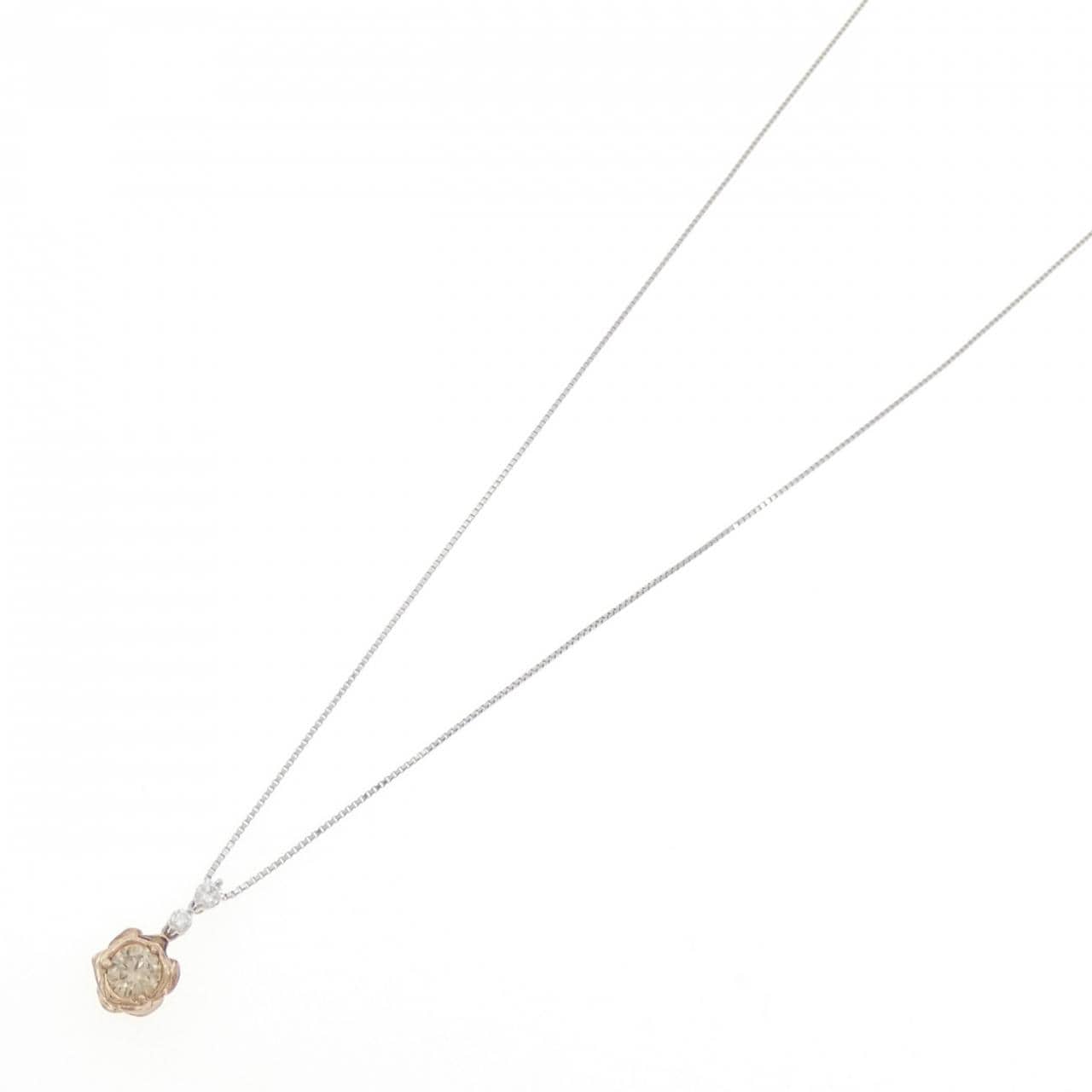 K18PG/PT900/PT850 ダイヤモンド ネックレス 0.540CT