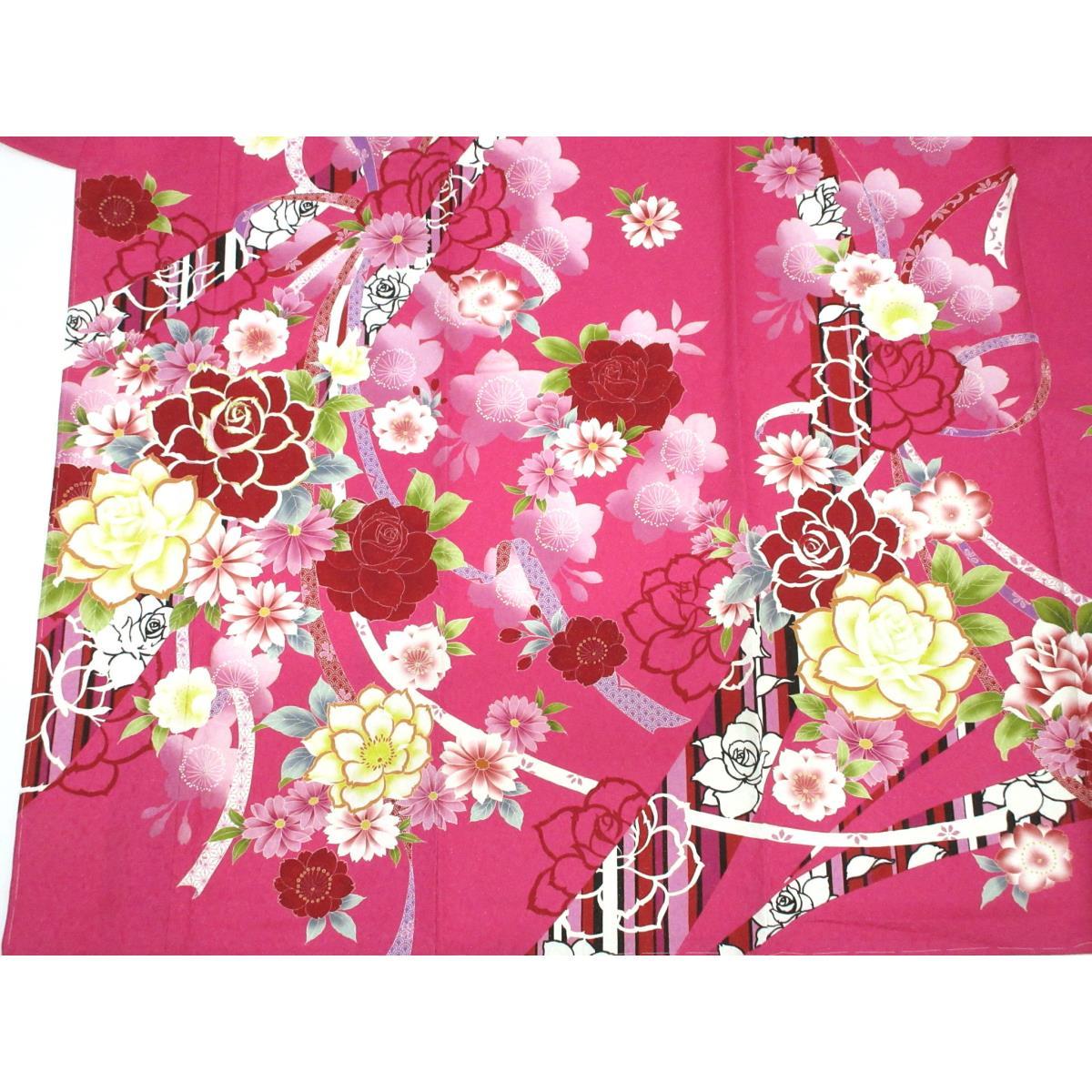 【未使用品】振袖　友禅加工　刺繍入り