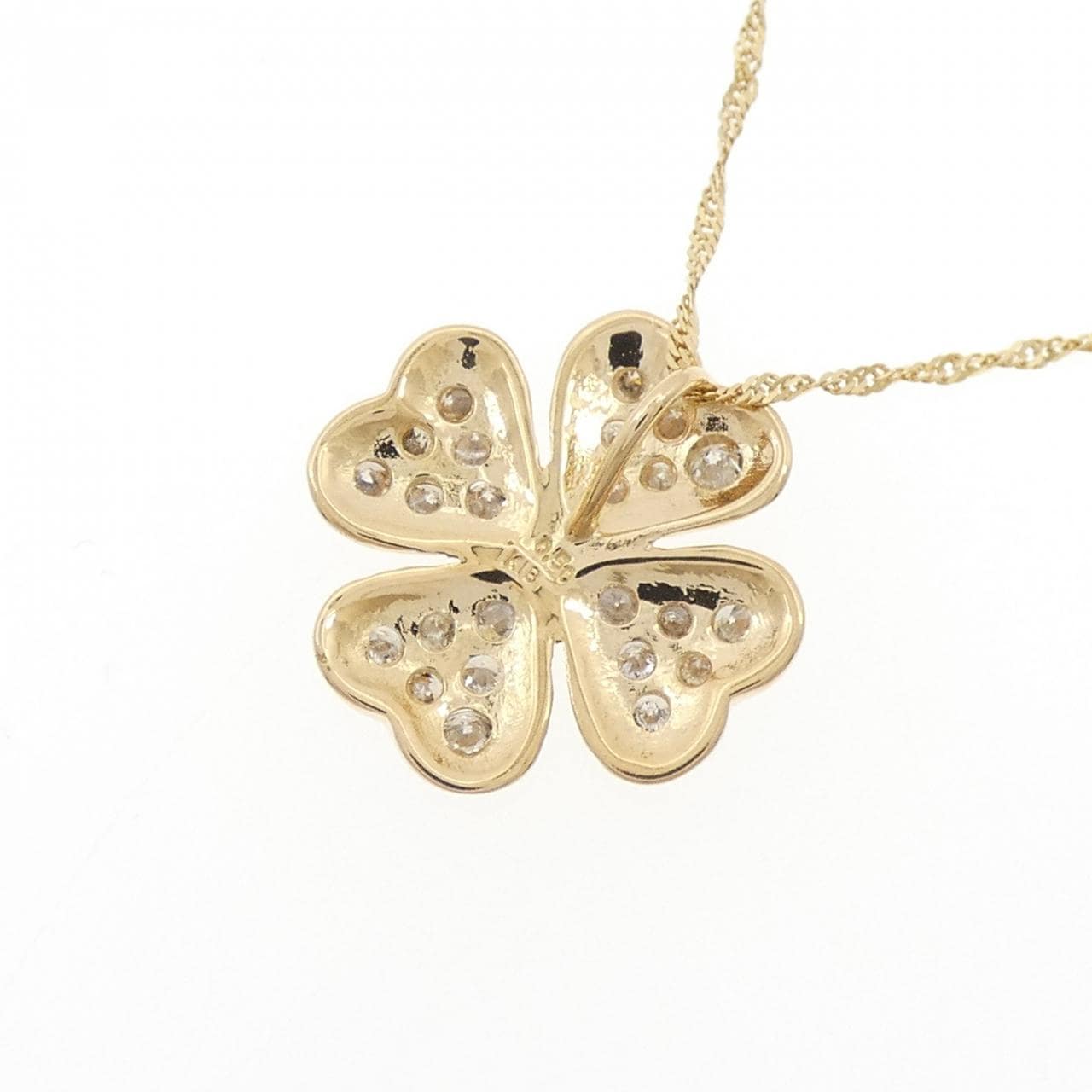 K18YG クローバー ダイヤモンド ネックレス 0.50CT