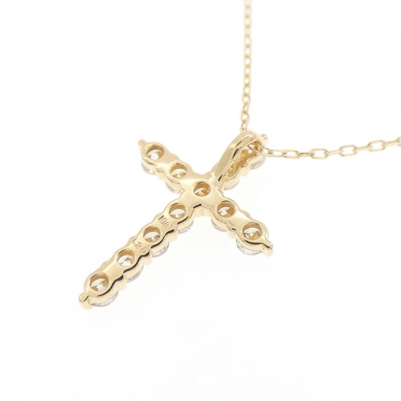 【新品】K18YG クロス ダイヤモンド ネックレス 0.20CT