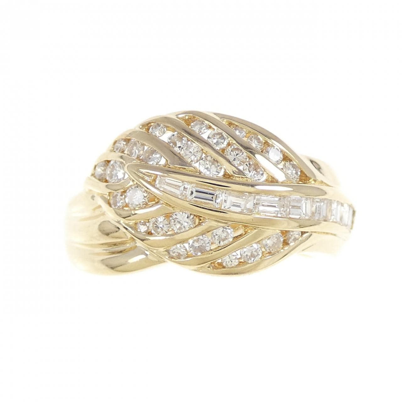 K18YG リーフ ダイヤモンド リング 0.59CT