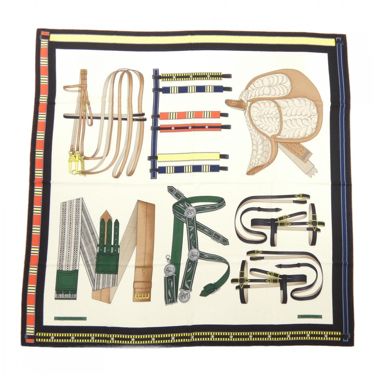 エルメス HERMES LETTRES EQUESTRES H244039S カレジェアン140 ショール