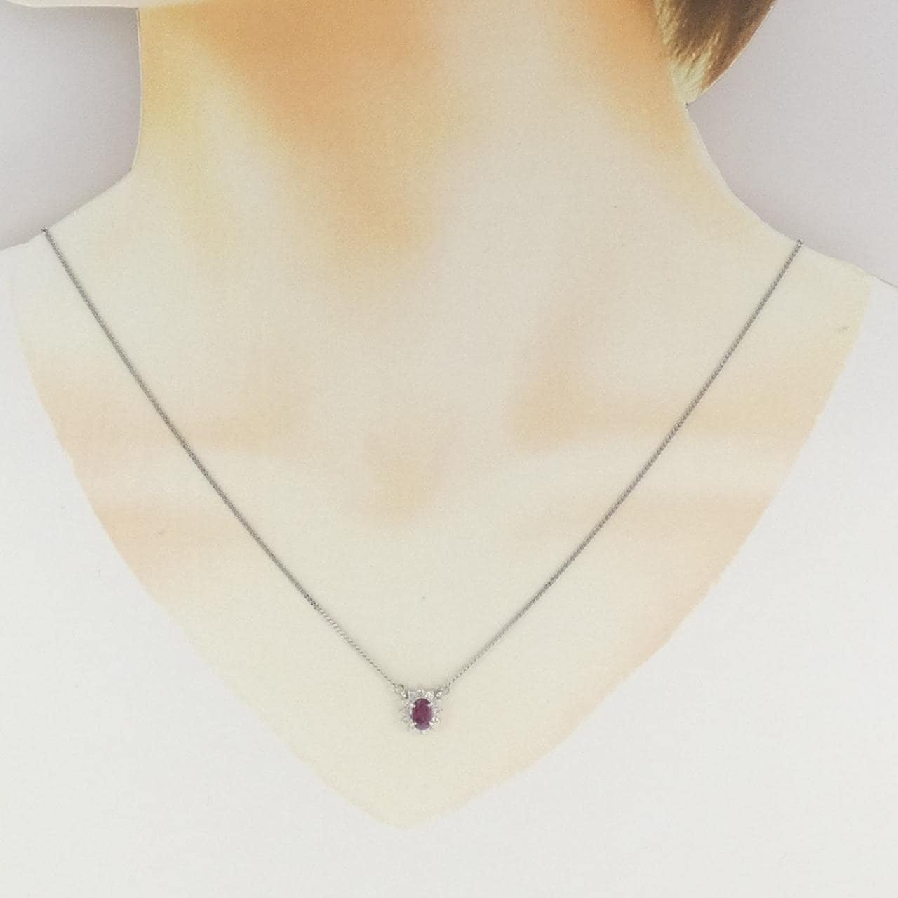 PT850 ルビー ネックレス 0.47CT