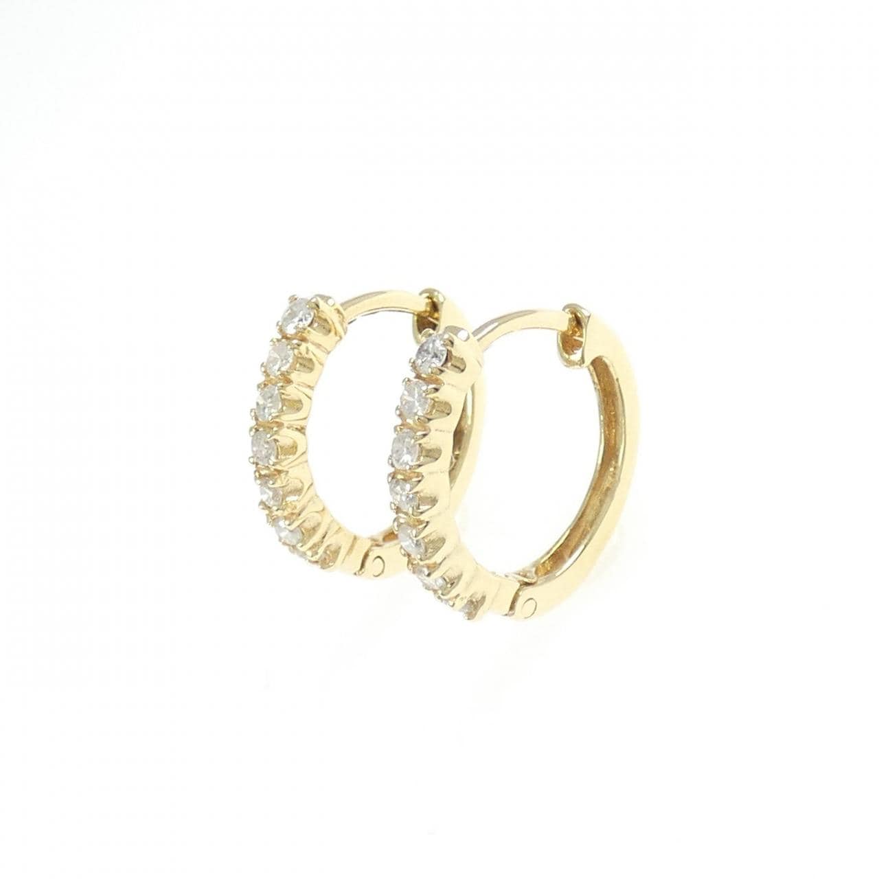 K18YG ダイヤモンド フープ ピアス 0.30CT