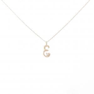 K10PG ダイヤモンド イニシャルE ネックレス 0.01CT
