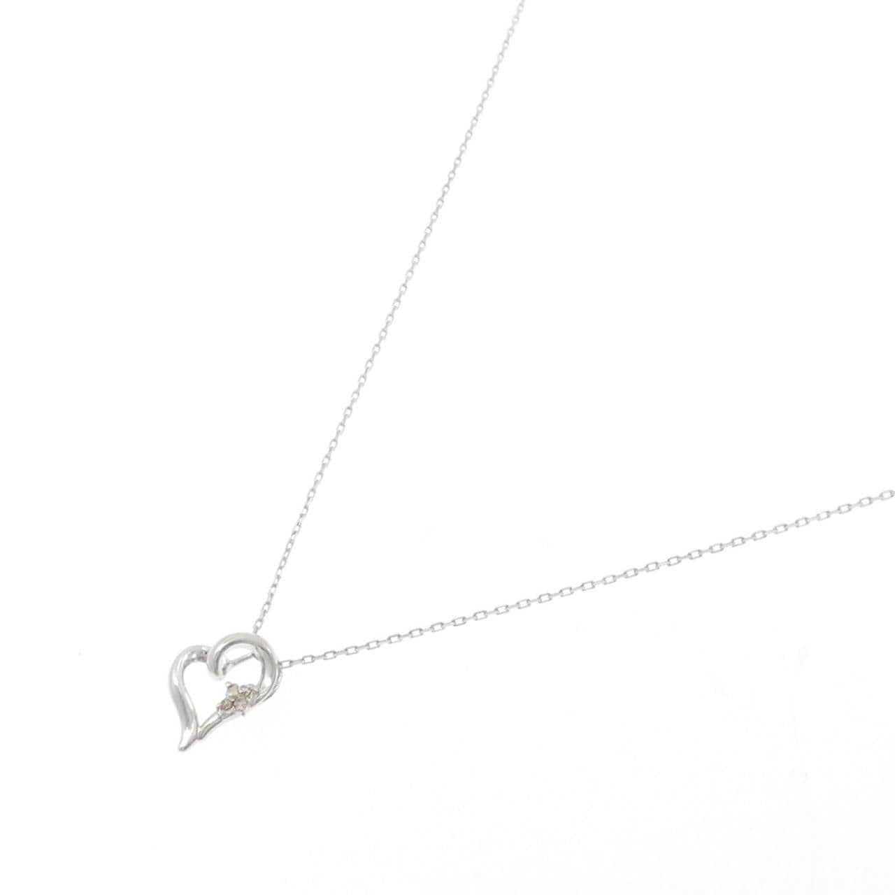 K10WG ハート ダイヤモンド ネックレス 0.02CT
