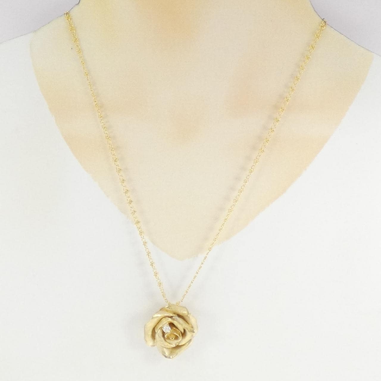 トモヤス ローズ ダイヤモンド ネックレス 0.21CT