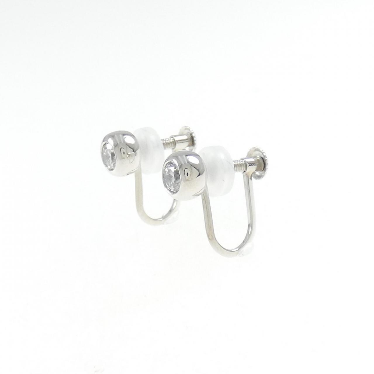 PT ソリティア ダイヤモンド イヤリング 0.34CT