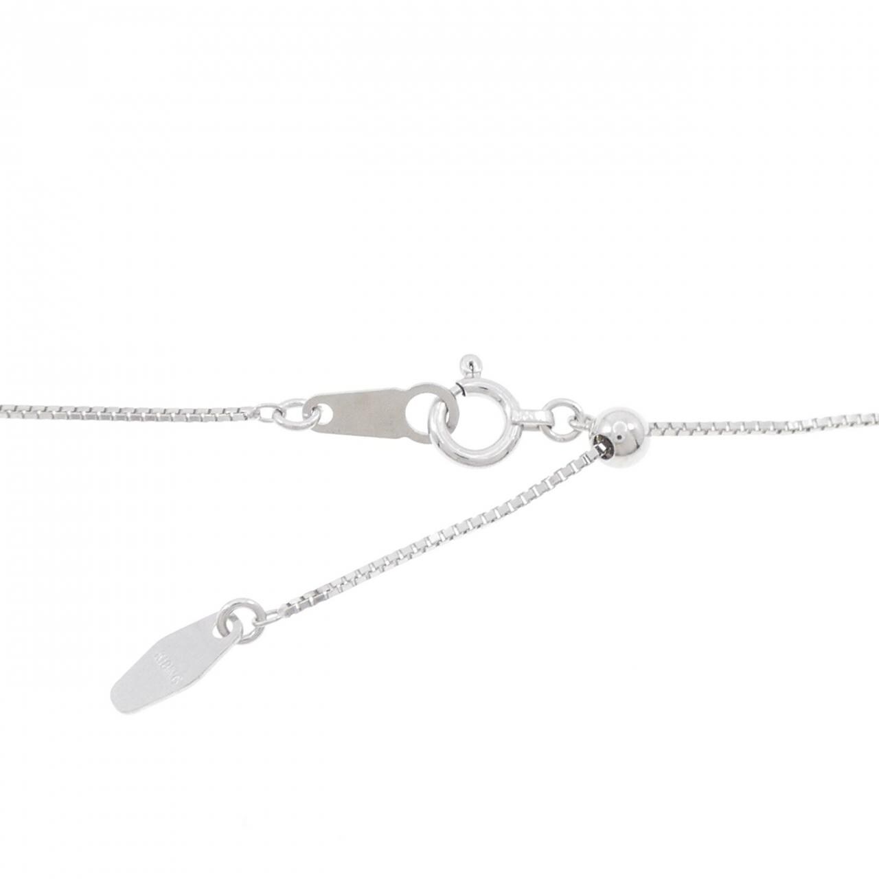 K18WG スリーストーン ダイヤモンド ネックレス 1.03CT