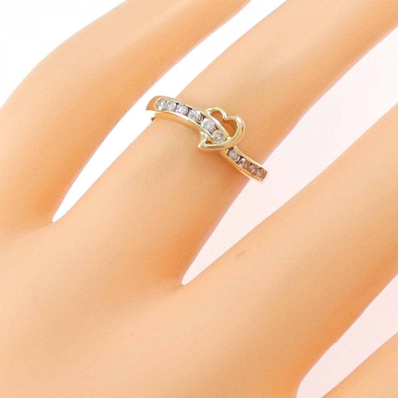 K18YG ハート ダイヤモンド リング 0.20CT