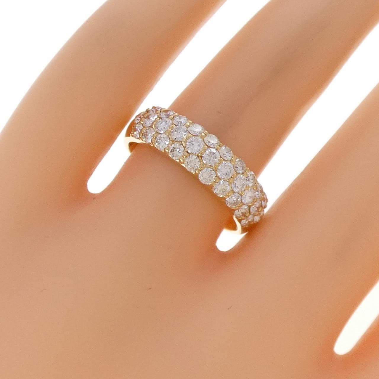 K18YG パヴェ ダイヤモンド リング 1.01CT